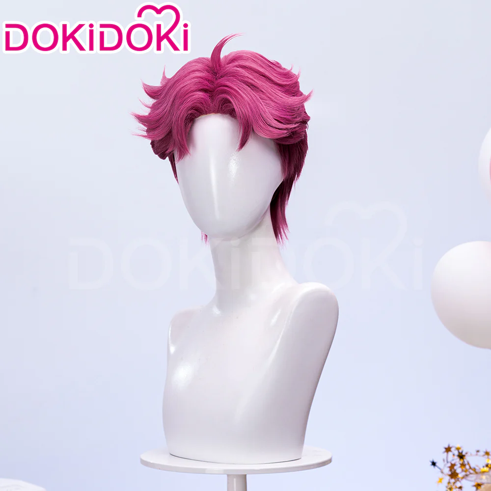 【Ready For Ship】DokiDoki Movie Anime Cosplay Men Wig Short Purple Magenta Hair - Image 2