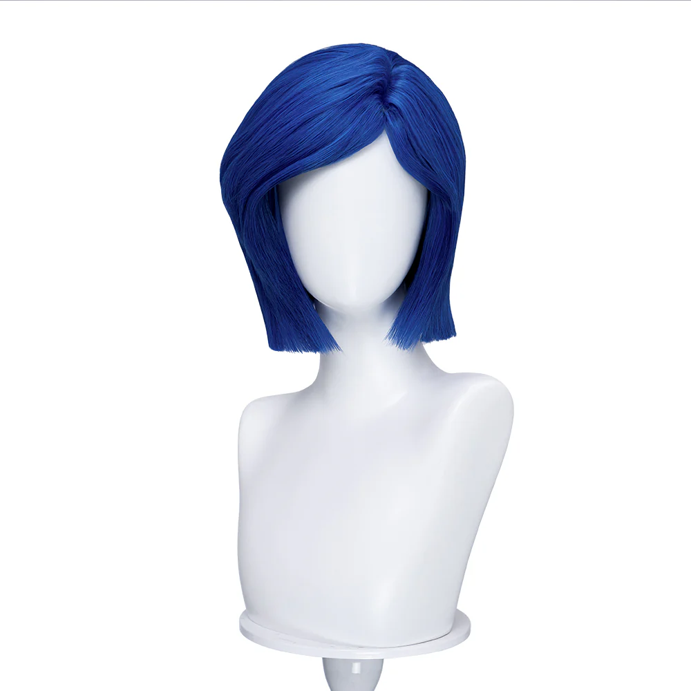 【Ready For Ship】DokiDoki Movie Anime Cosplay Women Wig Short Straight Blue Hair - Image 4