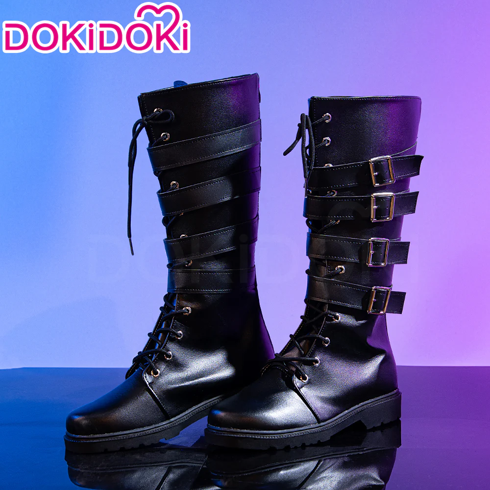 【Partially Ready For Ship】DokiDoki Movie Anime KPOP KILLER Cosplay Black Boots Shoes