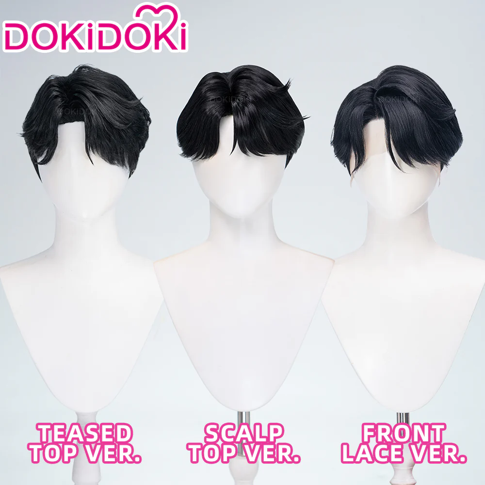 【Ready For Ship】【Last Batch】DokiDoki Movie Anime Cosplay Men Wig  / Tattoo / Ear Clips / Earrings / Glasses Short Black Hair - Image 2