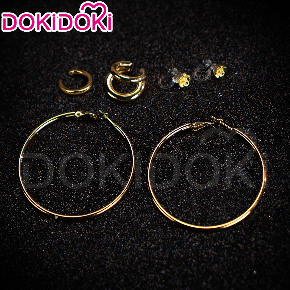 【Partially Ready For Ship】DokiDoki Movie Anime Cosplay Women Wig / Earrings / Hat Short Black Hair Double Buns - Image 12