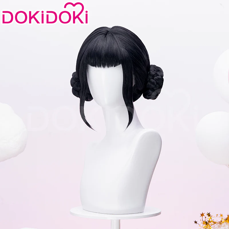 【Partially Ready For Ship】DokiDoki Movie Anime Cosplay Women Wig / Earrings / Hat Short Black Hair Double Buns - Image 3