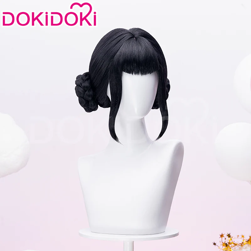 【Partially Ready For Ship】DokiDoki Movie Anime Cosplay Women Wig / Earrings / Hat Short Black Hair Double Buns - Image 4