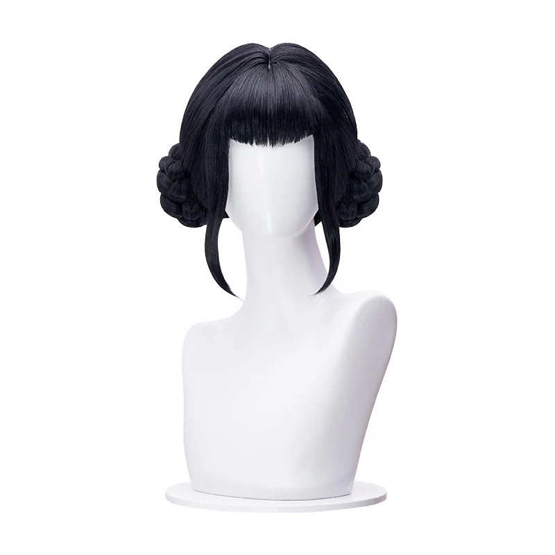 【Partially Ready For Ship】DokiDoki Movie Anime Cosplay Women Wig / Earrings / Hat Short Black Hair Double Buns - Image 6