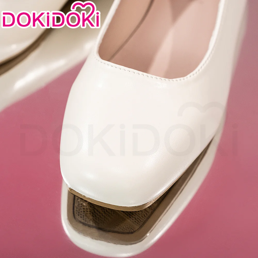 DokiDoki Movie Game Cosplay Nurse White Shoes Round Toe Low Heel - Image 3