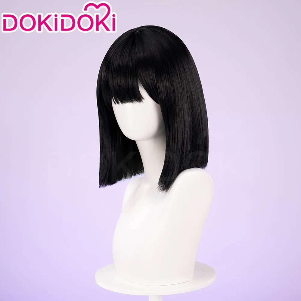【Partially Ready For Ship】DokiDoki Music Video Cosplay Wig Short Black / Green Rendering Straight Hair / Earring - Image 3