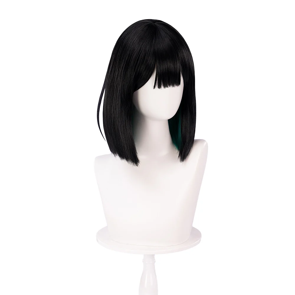 【Partially Ready For Ship】DokiDoki Music Video Cosplay Wig Short Black / Green Rendering Straight Hair / Earring - Image 9