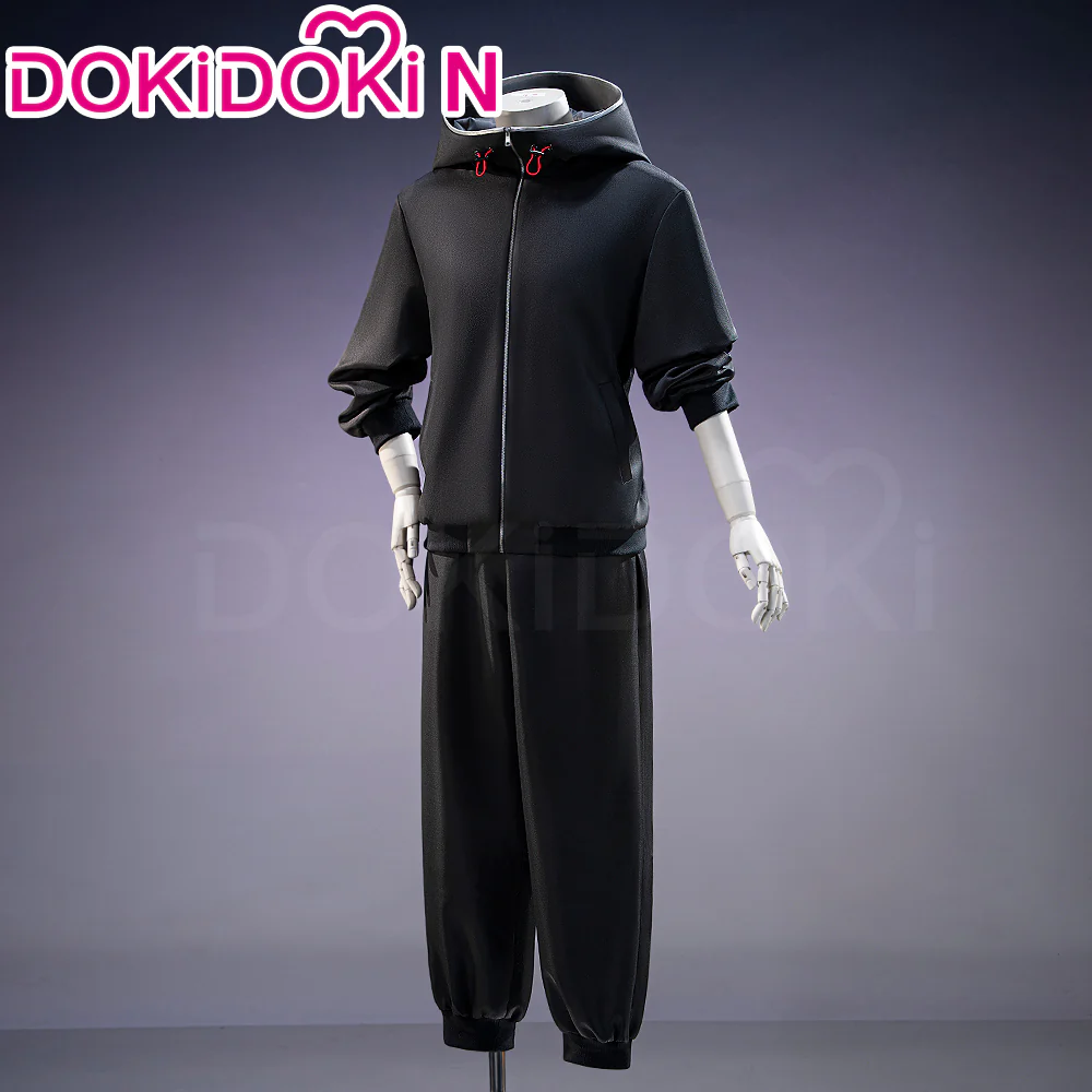 【Size S-3XL】Dokidoki-N Anime Cosplay Costume Black Hoodie Set Casual Wear