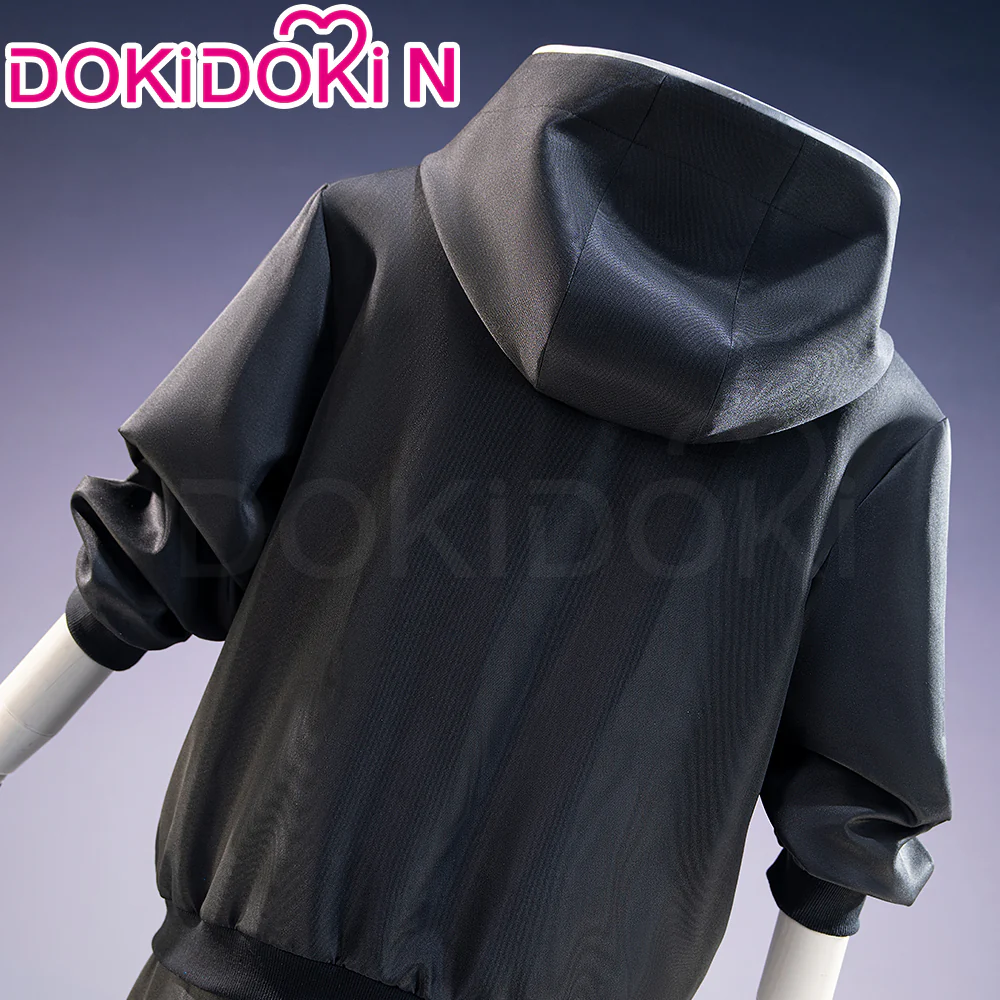 【Size S-3XL】Dokidoki-N Anime Cosplay Costume Black Hoodie Set Casual Wear - Image 4