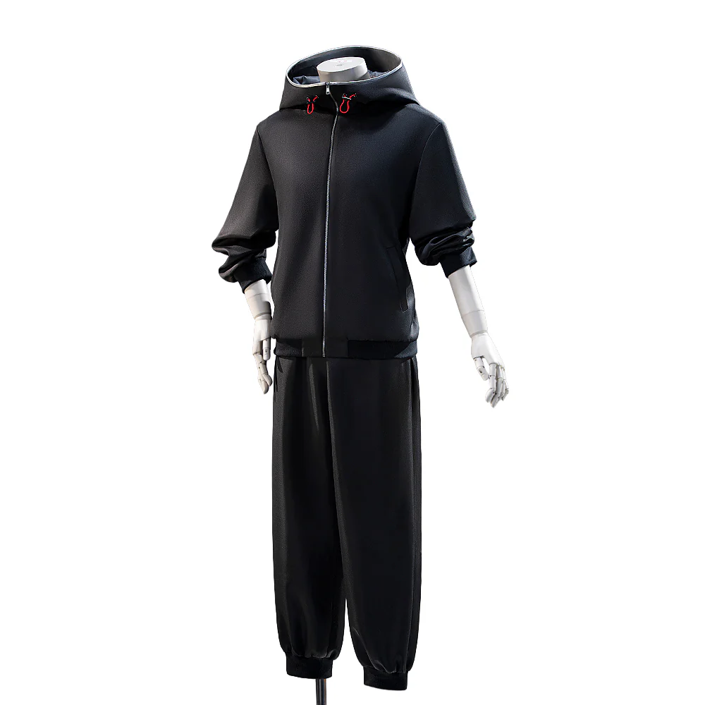 【Size S-3XL】Dokidoki-N Anime Cosplay Costume Black Hoodie Set Casual Wear - Image 5