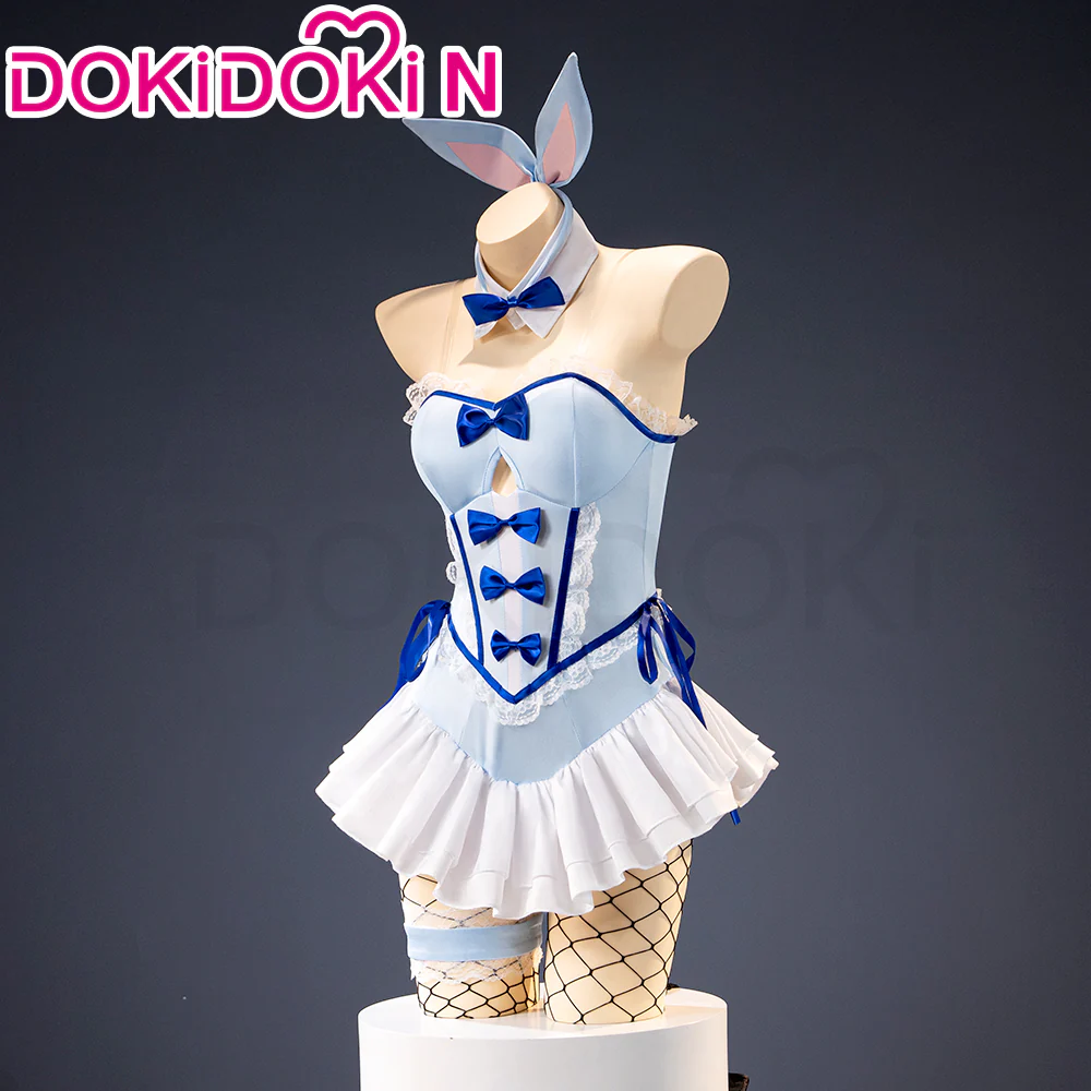 DokiDoki-N Anime Cosplay Sexy Bunny Girl Blue Cute Costume - Image 2