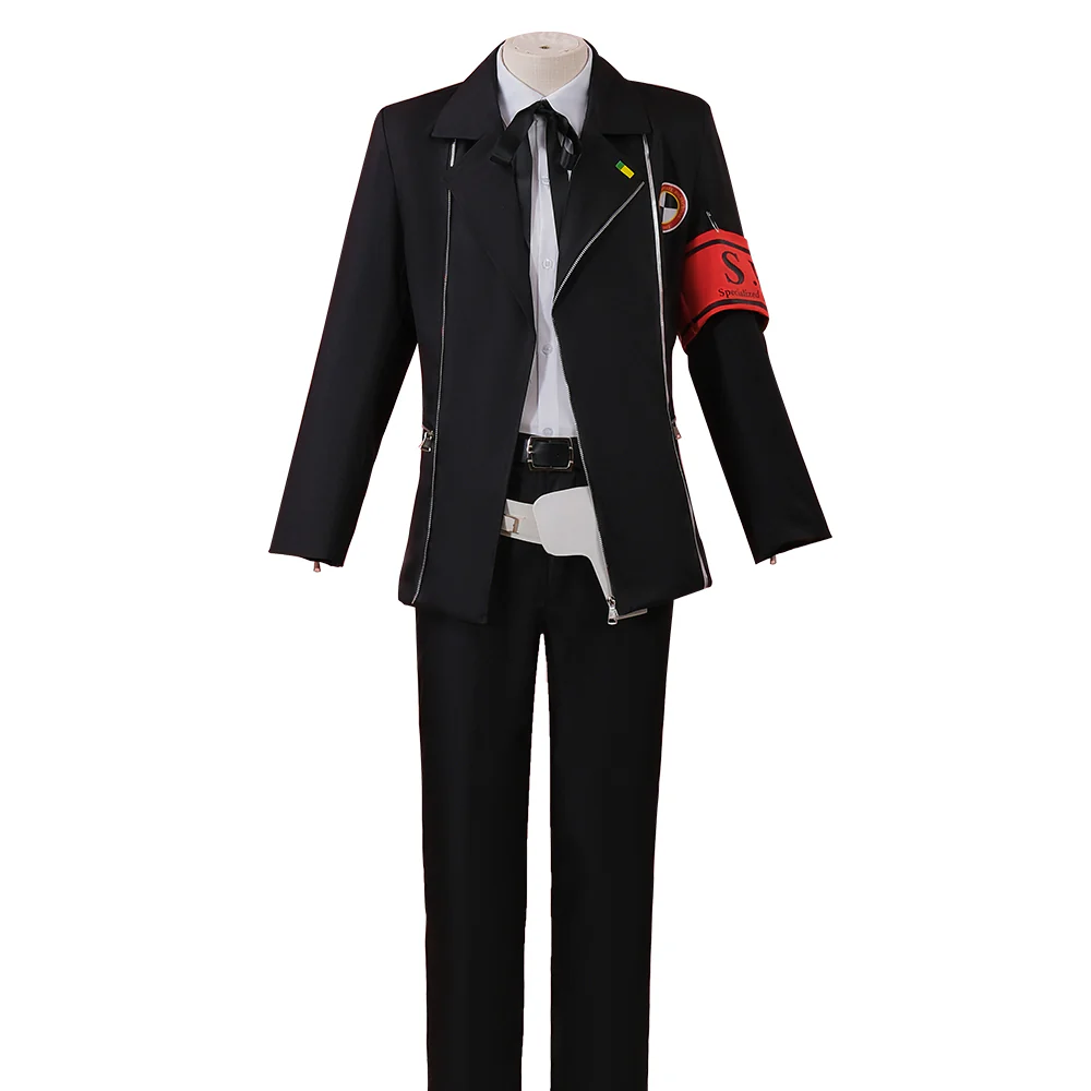 【In Stock】 DokiDoki-N Game Cosplay Costume Black Coat White Shirt - Image 5