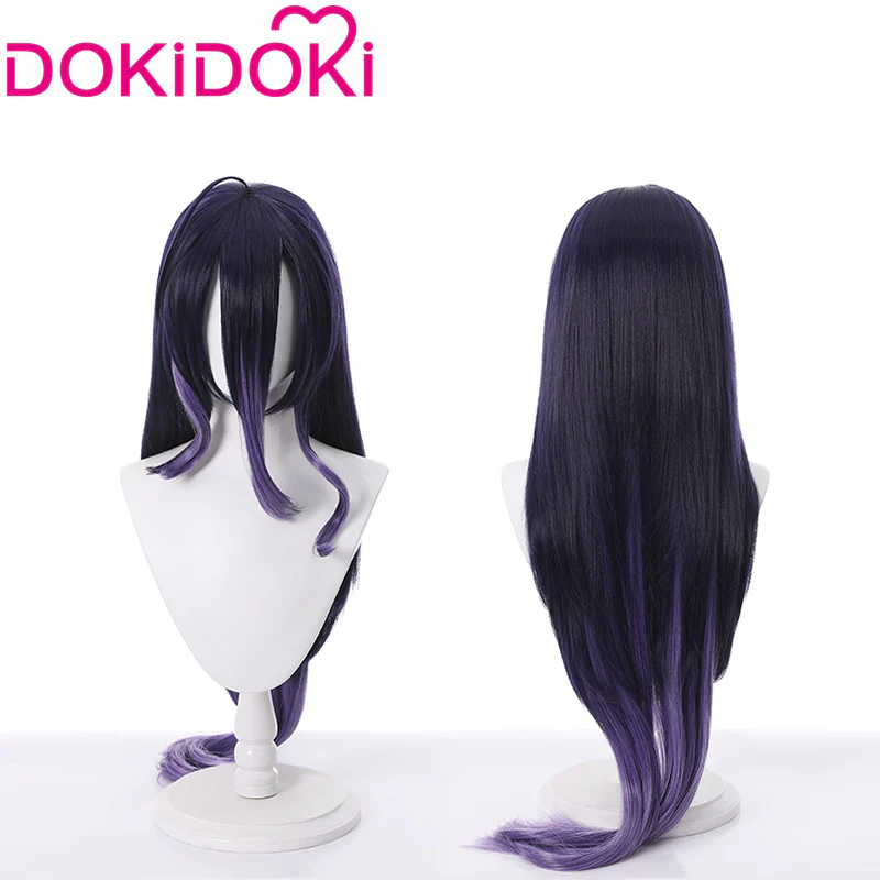 DokiDoki Novel Overlord Cosplay Albedo Cosplay Wig Long Purple Wig / Horn - Image 3