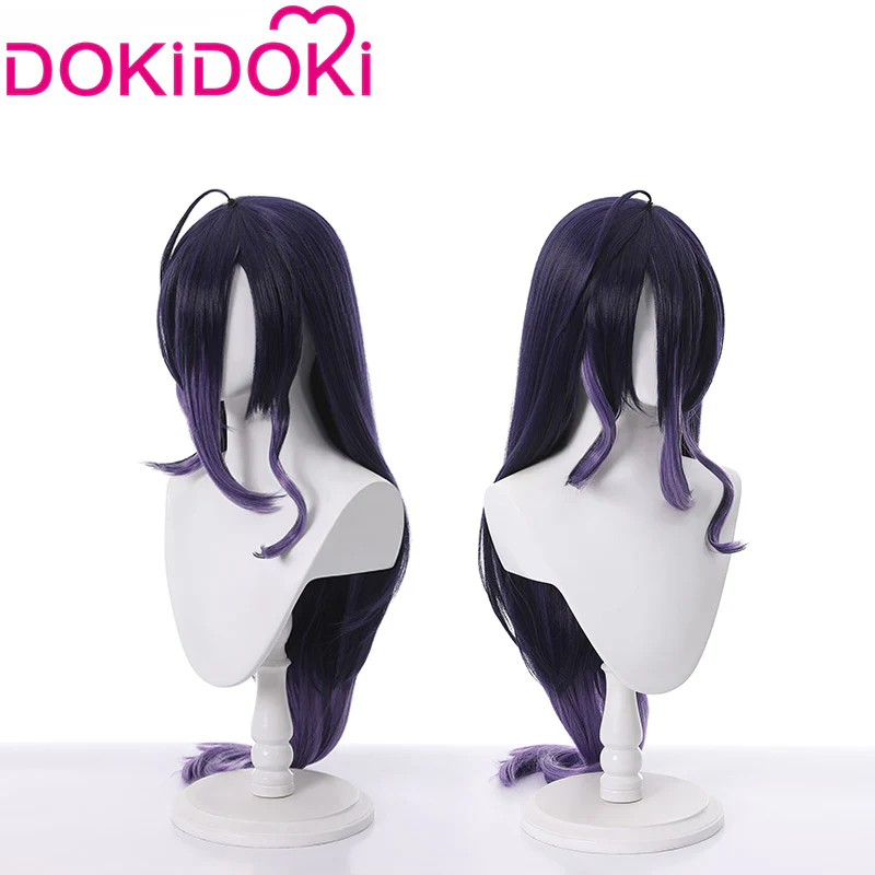 DokiDoki Novel Overlord Cosplay Albedo Cosplay Wig Long Purple Wig / Horn - Image 4