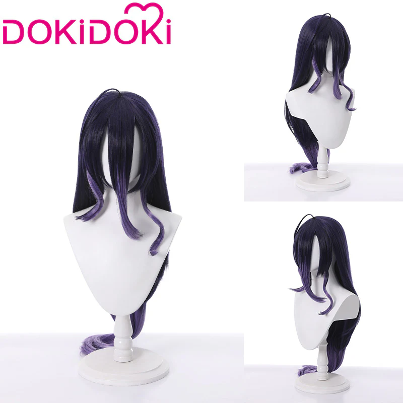 DokiDoki Novel Overlord Cosplay Albedo Cosplay Wig Long Purple Wig / Horn - Image 5