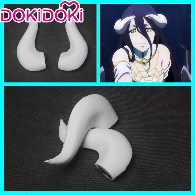 DokiDoki Novel Overlord Cosplay Albedo Cosplay Wig Long Purple Wig / Horn - Image 6