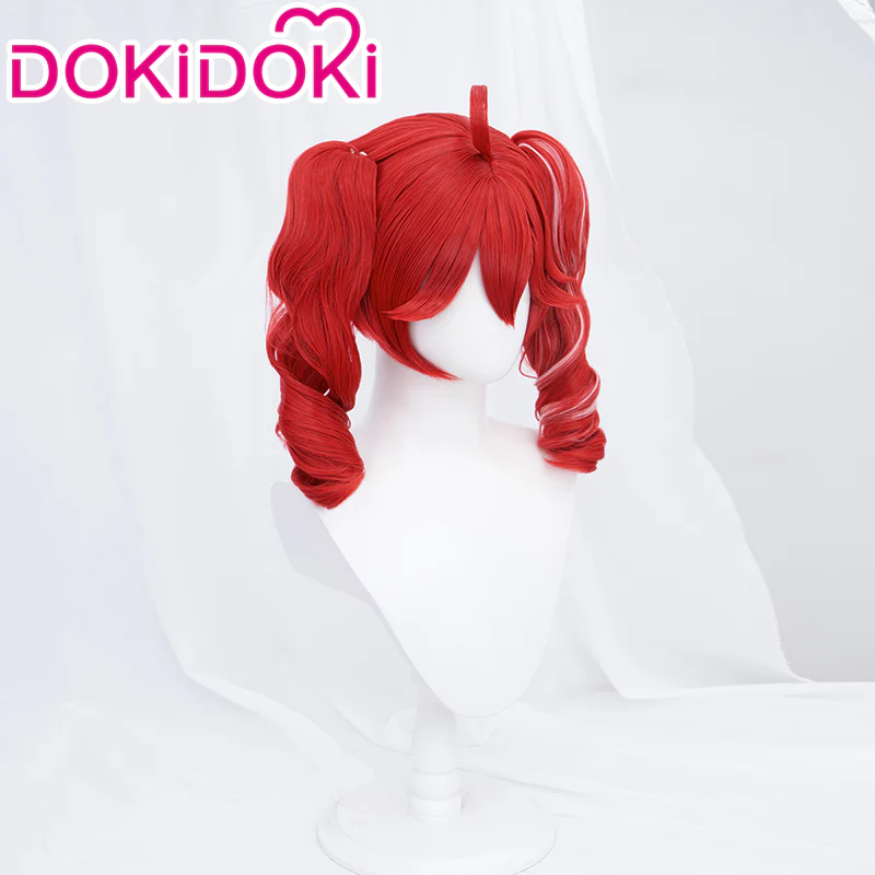 【Ready For Ship】DokiDoki Project DIVA 2nd Cosplay Wig Long Curly Red Pink - Image 3