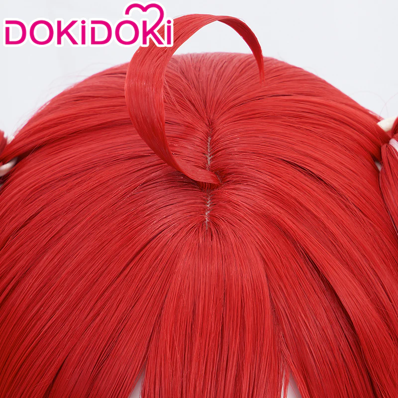 【Ready For Ship】DokiDoki Project DIVA 2nd Cosplay Wig Long Curly Red Pink - Image 4