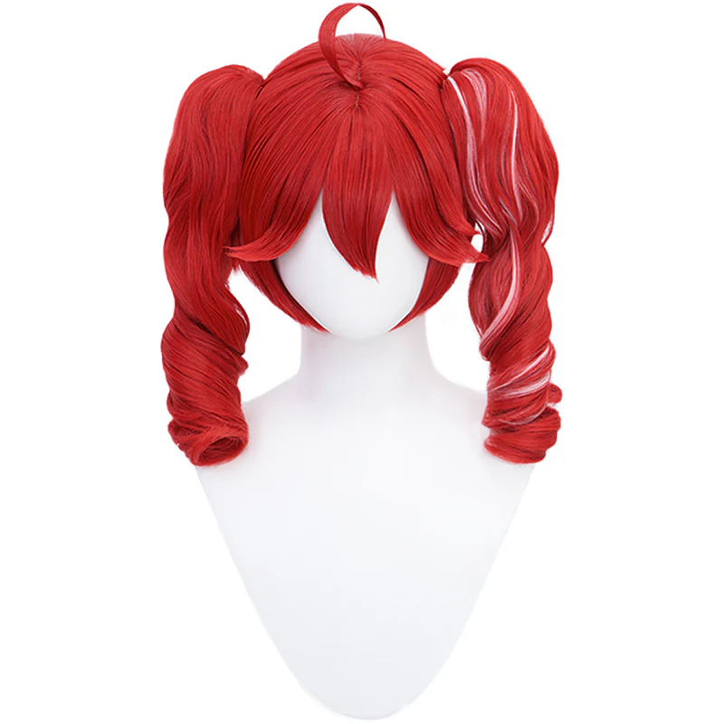 【Ready For Ship】DokiDoki Project DIVA 2nd Cosplay Wig Long Curly Red Pink - Image 5