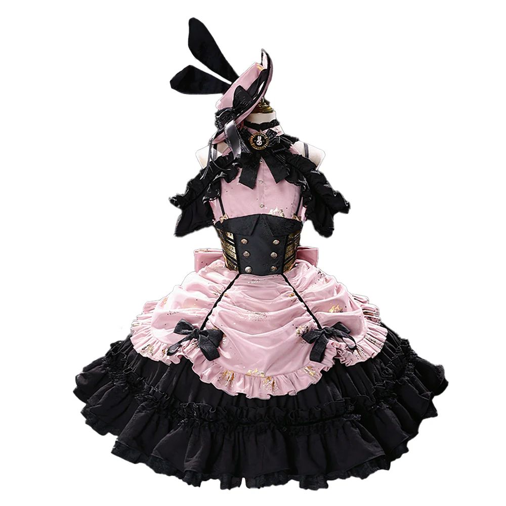 DokiDoki-R Anime Black Butler Cosplay Kuroshitsuji Ciel Phantomhive Costume Doujin Cafe Black Pink Dress - Image 6