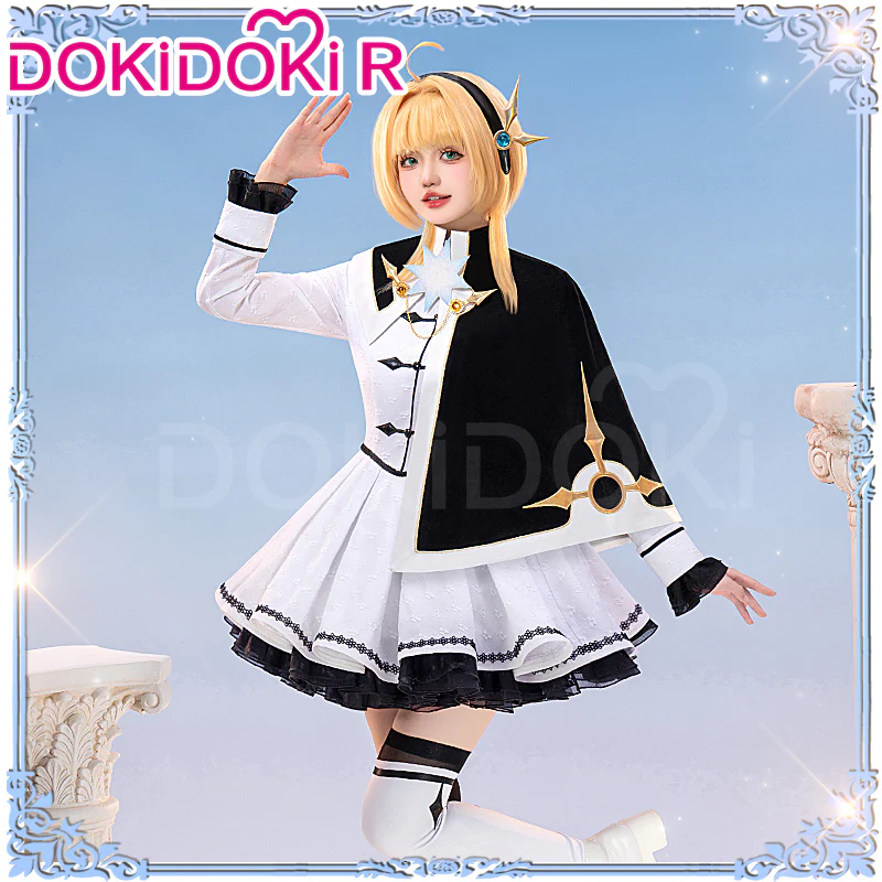 【In Stock】DokiDoki-R Anime Card Captor Sakura Cosplay Kinomoto Sakura Costume Black / White Dress