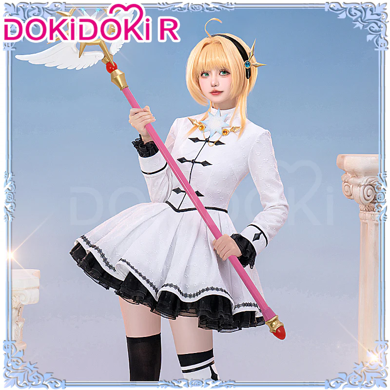 【In Stock】DokiDoki-R Anime Card Captor Sakura Cosplay Kinomoto Sakura Costume Black / White Dress - Image 2