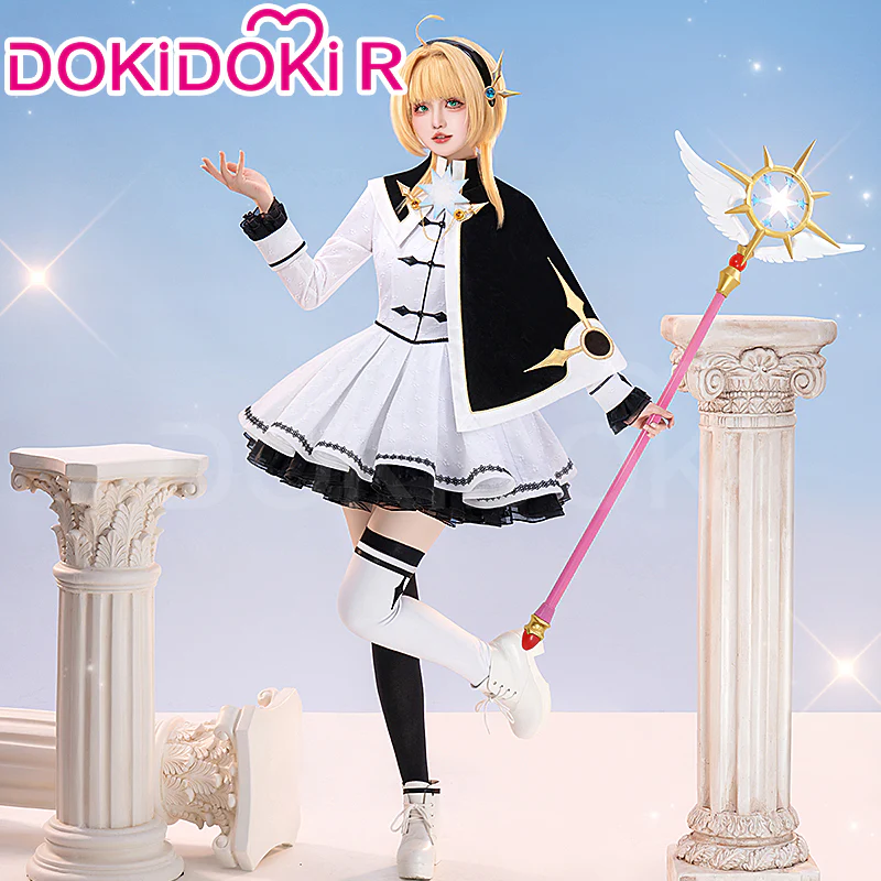 【In Stock】DokiDoki-R Anime Card Captor Sakura Cosplay Kinomoto Sakura Costume Black / White Dress - Image 3