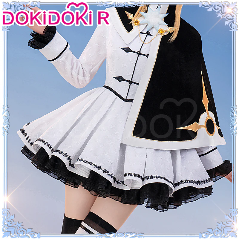 【In Stock】DokiDoki-R Anime Card Captor Sakura Cosplay Kinomoto Sakura Costume Black / White Dress - Image 4