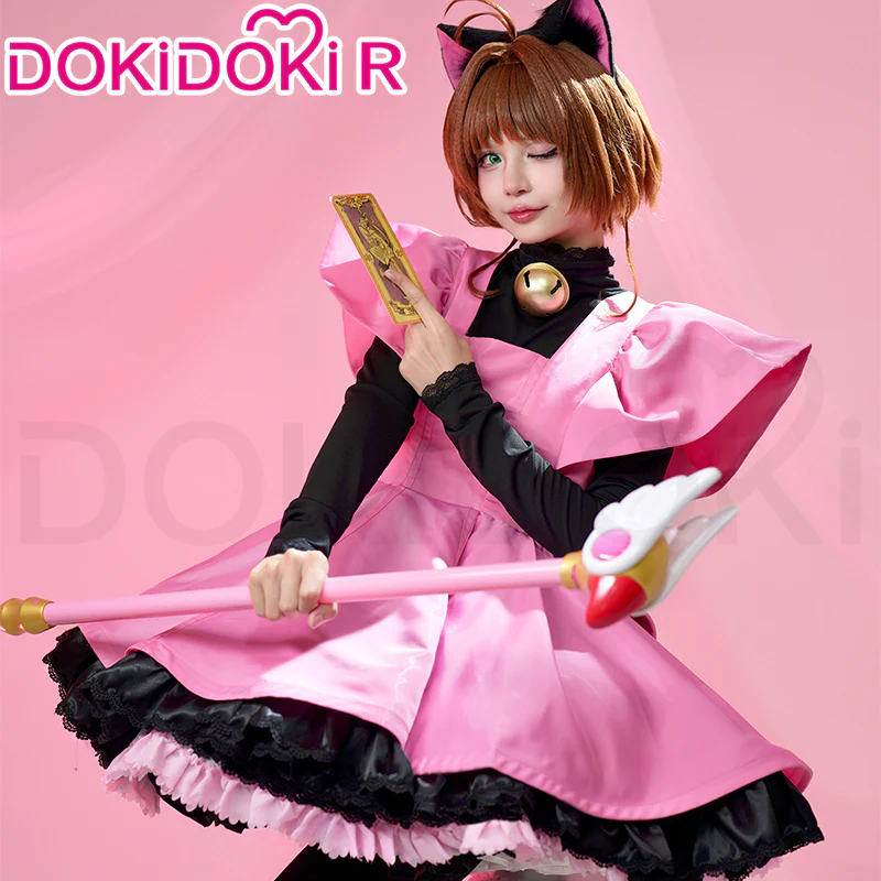 【In Stock】DokiDoki-R Anime Card Captor Sakura Cosplay Kinomoto Sakura Costume Cute Black Cat Suit Women THE THUNDER Cardcaptor Sakura - Image 2