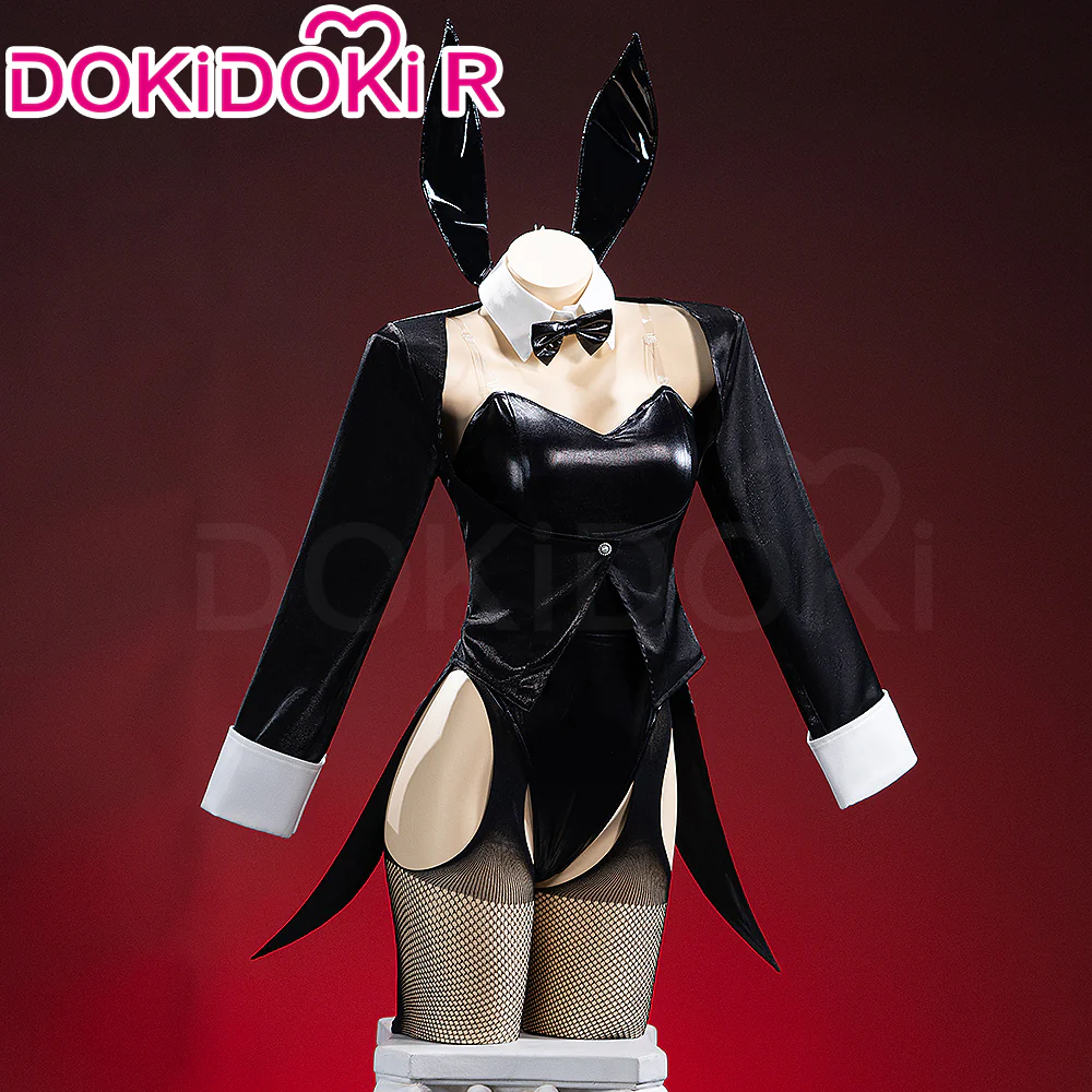【Partially Ready For Ship】DokiDoki-R Anime Cosplay Sexy Bunny Girl Black Costume - Image 3