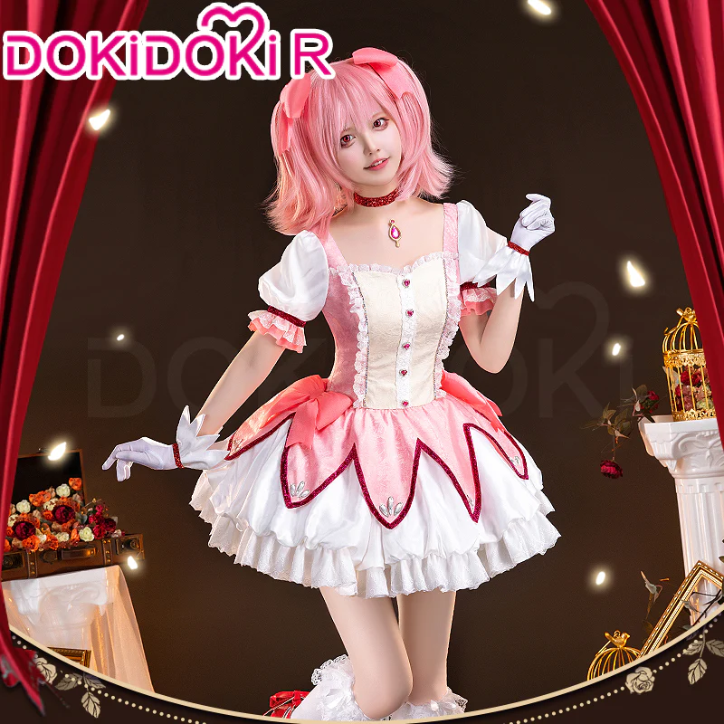 【Partially Ready For Ship】DokiDoki-R Anime Cosplay Costume Battle Suit Pink White