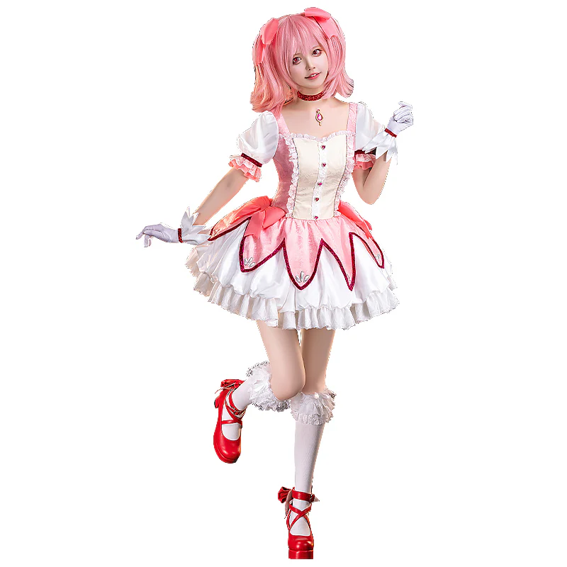 【Partially Ready For Ship】DokiDoki-R Anime Cosplay Costume Battle Suit Pink White - Image 7