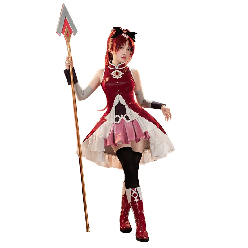 DokiDoki-R Anime Cosplay Costume Costume Battle Suit Red - Image 4