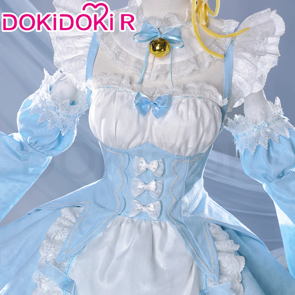 DokiDoki-R Anime Cosplay Costume Light Blue Maid Dress - Image 3