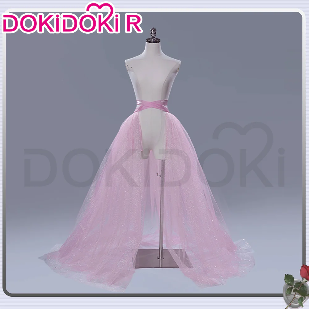 DokiDoki-R Anime Cosplay Costume Pink Crystal Long Dress - Image 8