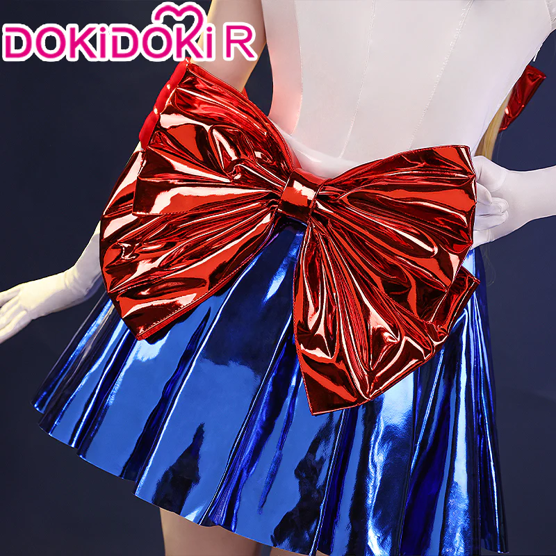 DokiDoki-R Anime Cosplay Costume White Blue Dress - Image 3