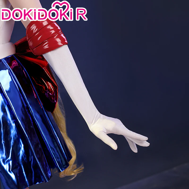 DokiDoki-R Anime Cosplay Costume White Blue Dress - Image 4