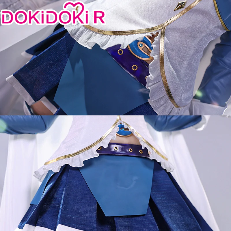 DokiDoki-R Anime Cosplay Costume Women Blue White Battle Dress - Image 3
