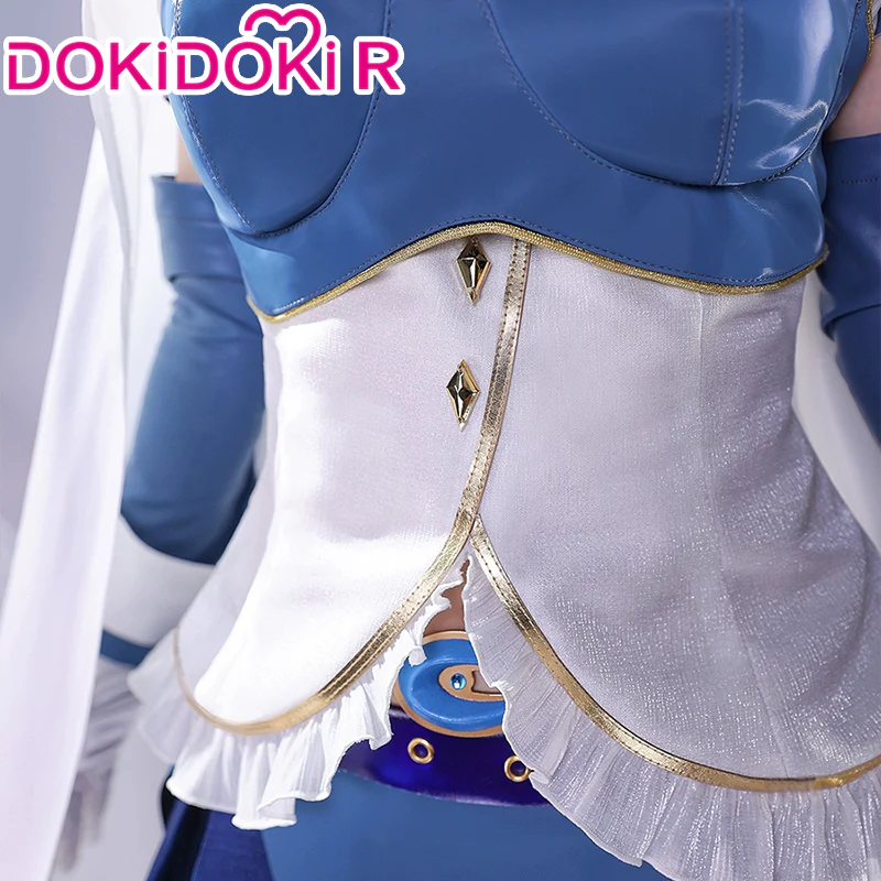 DokiDoki-R Anime Cosplay Costume Women Blue White Battle Dress - Image 5