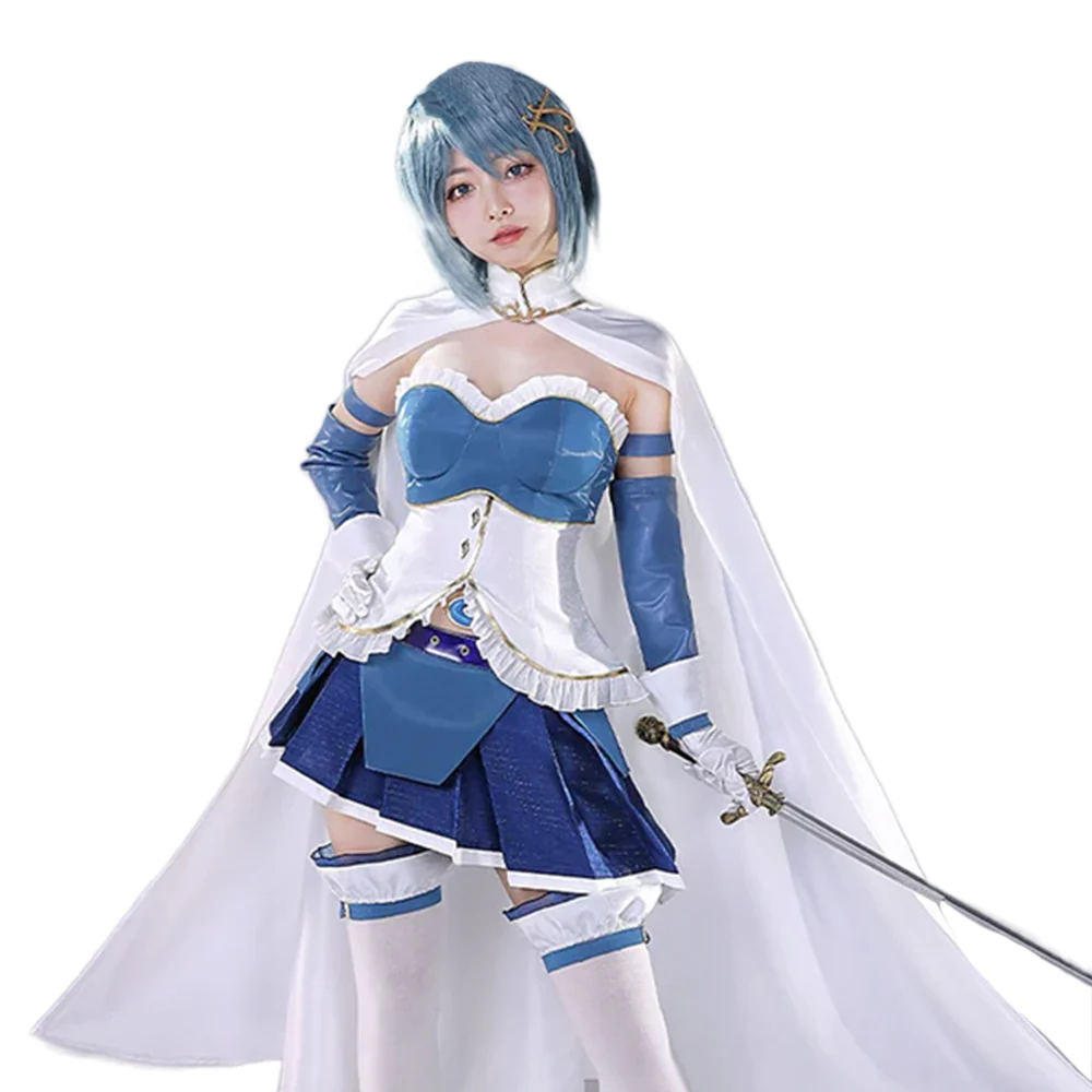 DokiDoki-R Anime Cosplay Costume Women Blue White Battle Dress - Image 6