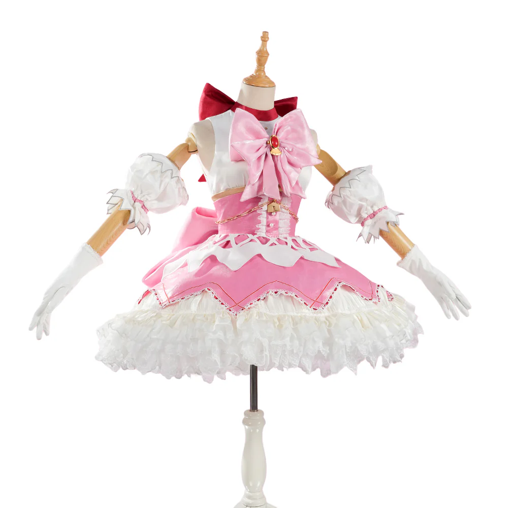DokiDoki-R Anime Cosplay Pink And White Costume Dress Battle Suit - Image 3