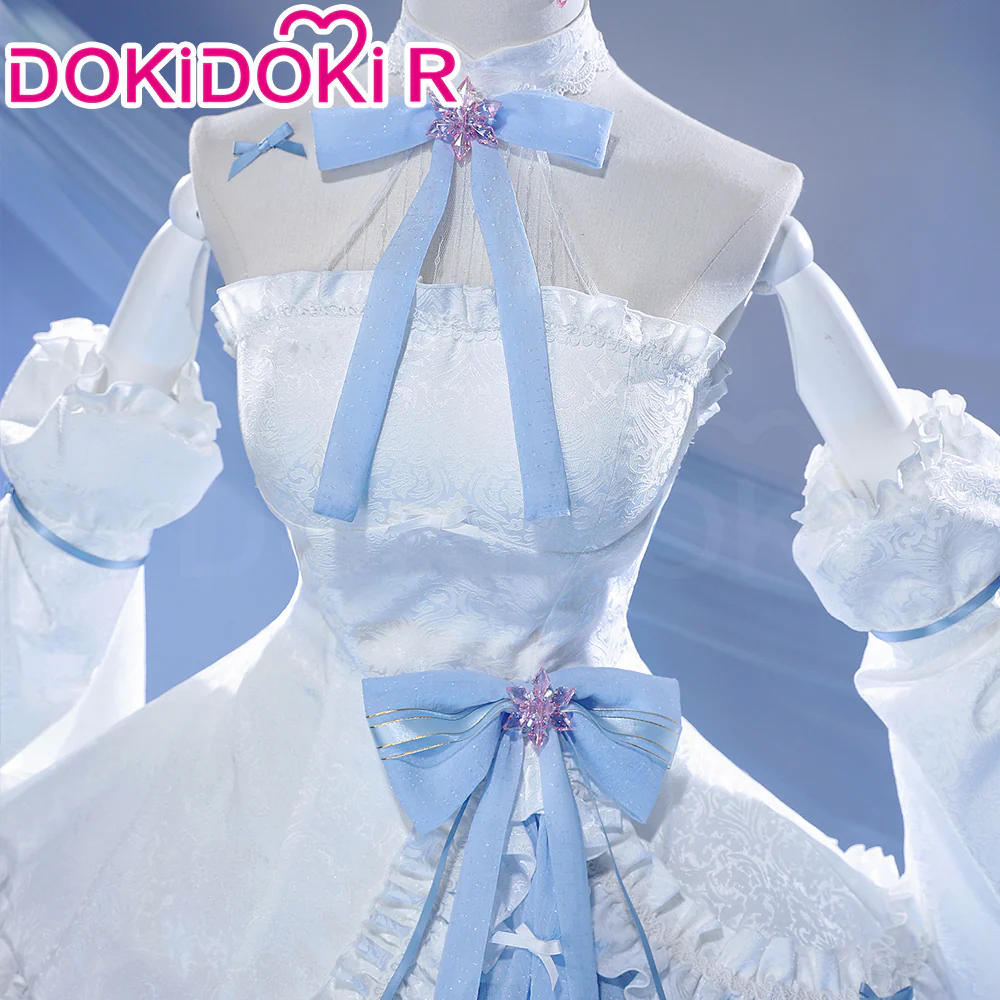 DokiDoki-R Anime Cosplay Remm Costume Blue White Dress Prisma Wing Glass Edition - Image 4
