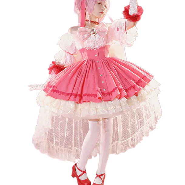 【IN STOCK】DokiDoki-R Anime Cosplay Walpurgisnacht Rising Costume Pink Dress - Image 6