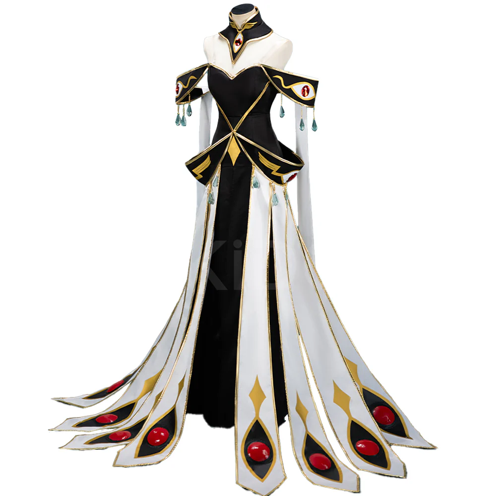 DokiDoki-R Anime Cosplay White Queen Costume White / Black Uniform - Image 5