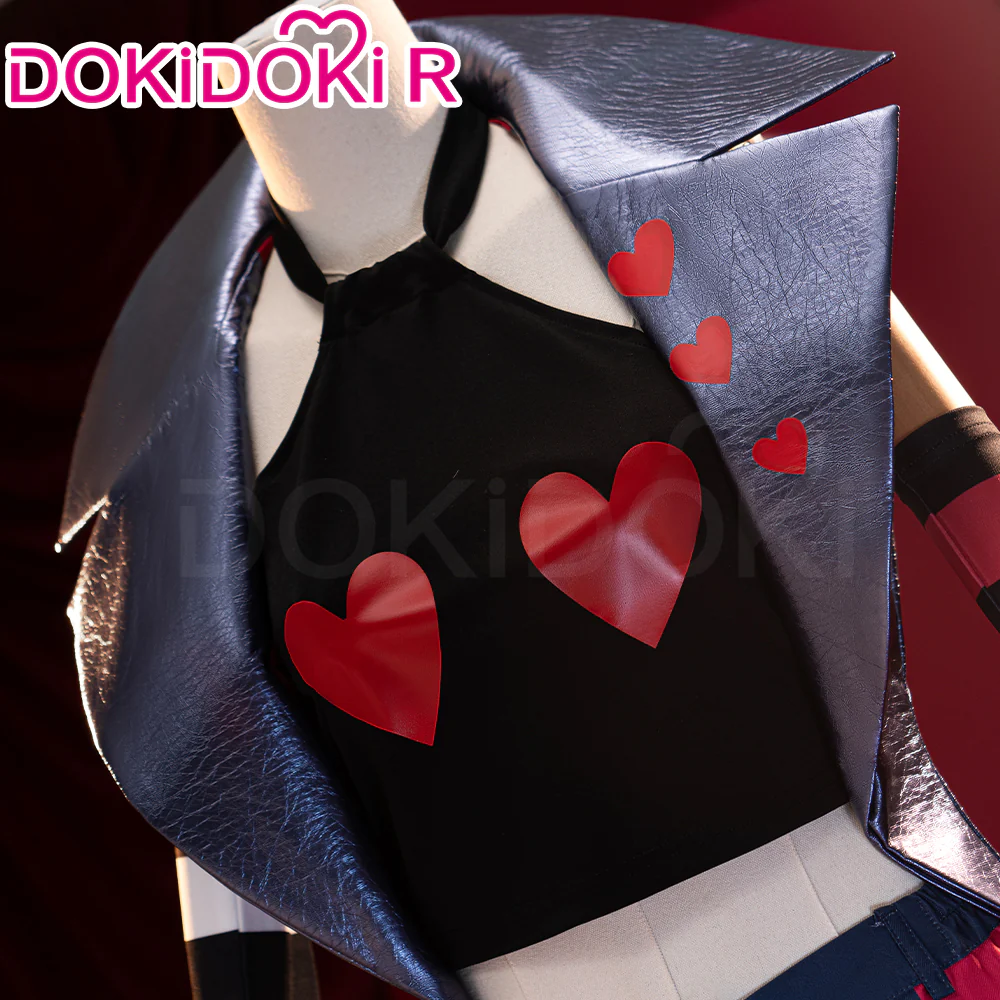 DokiDoki-R Anime Hell Hotel Cosplay Blue Coat Red Black Costume - Image 3