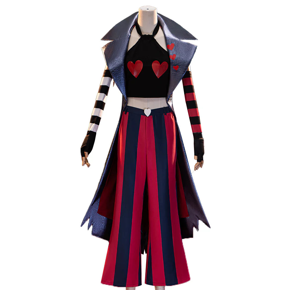 DokiDoki-R Anime Hell Hotel Cosplay Blue Coat Red Black Costume - Image 5