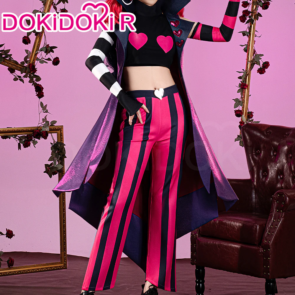 【Ready For Ship】【Size S-3XL】DokiDoki-R Anime Hell Hotel Cosplay Costume Black Pink Stripe - Image 2