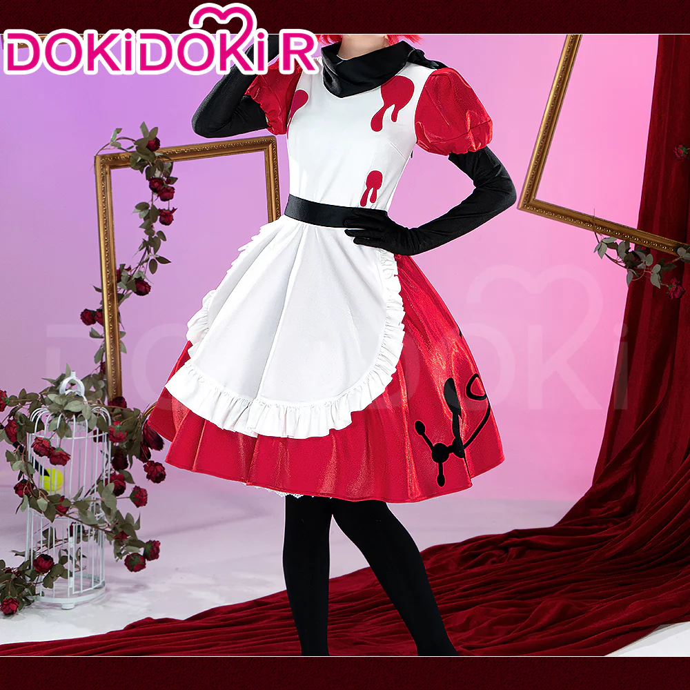 【Partially Ready For Ship】【Size XS-3XL】DokiDoki-R Anime Hell Hotel Cosplay Costume Red White Black Maid Dress - Image 2