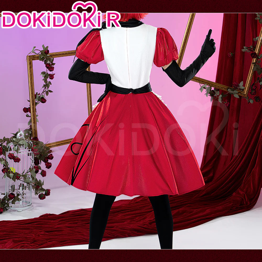 【Partially Ready For Ship】【Size XS-3XL】DokiDoki-R Anime Hell Hotel Cosplay Costume Red White Black Maid Dress - Image 3