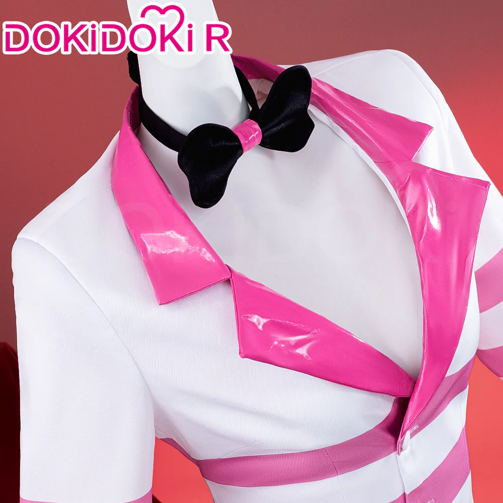 DokiDoki-R Anime Hell Hotel Cosplay Costume White Pink Top Black Shorts - Image 3